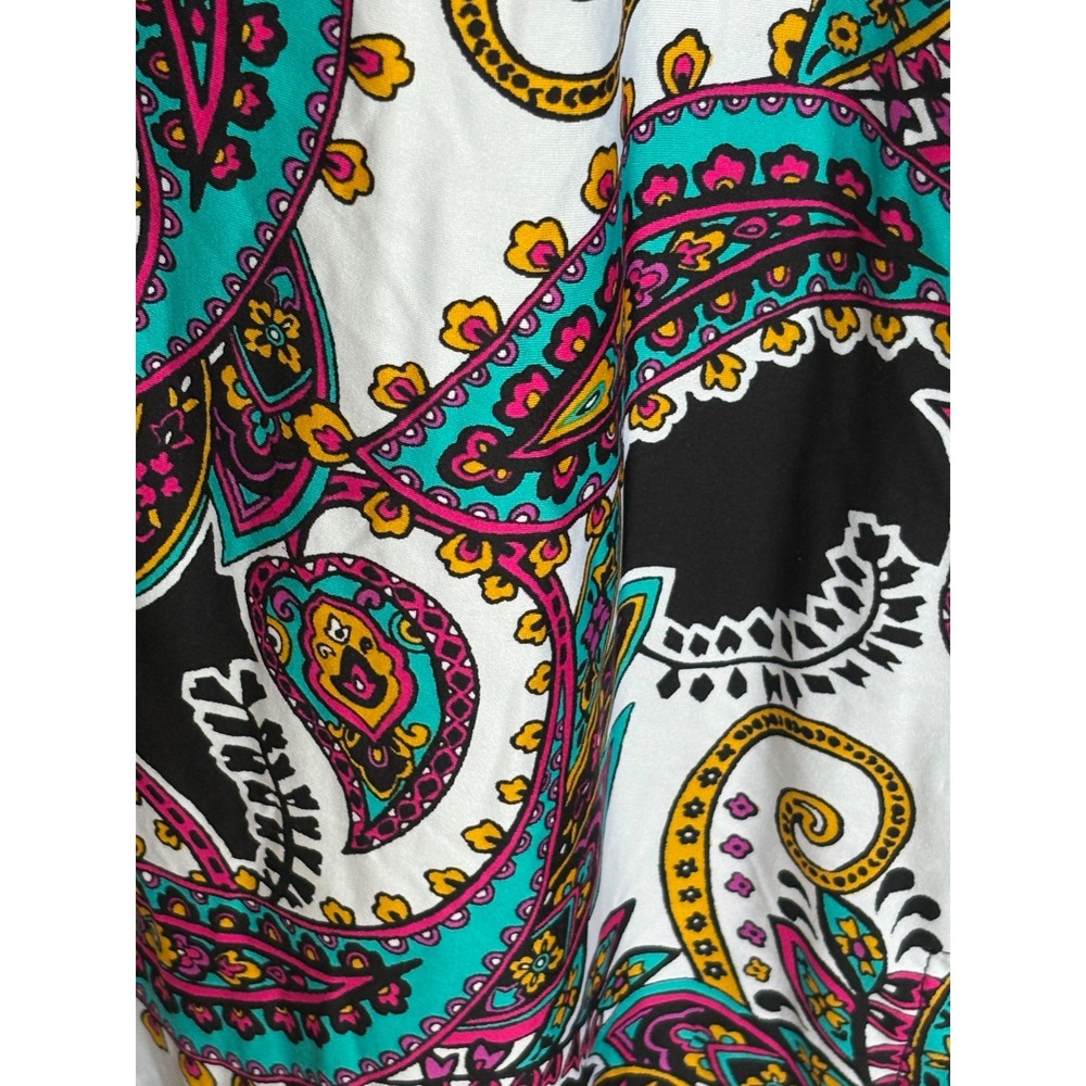 Kenneth Cole New York Womens Paisley Print V-Neck Long Sleeve Dress M - Picture 4 of 5